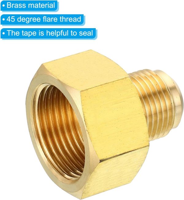 Brass Flare Tube Fitting PATIKIL 1/2 to 5/8 SAE-3