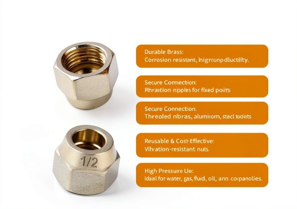 A.I.FORCE Brass Flare Nut Industrial Tube Fittings-5