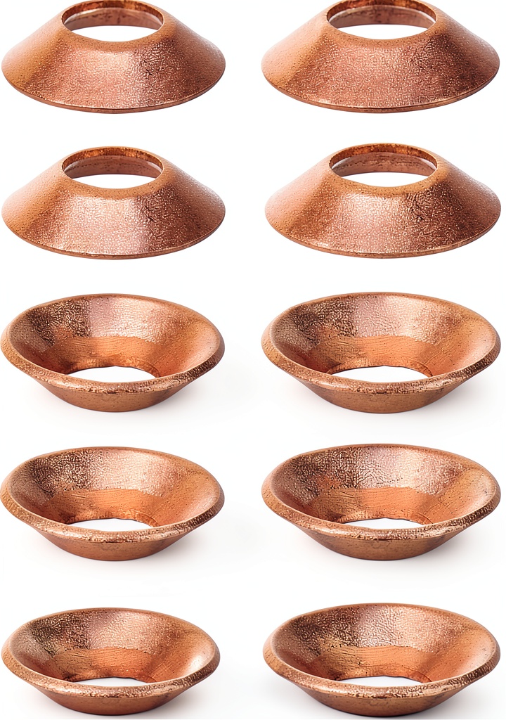 PATIKIL copper flare gasket close-up showing smooth surface and precise dimensions