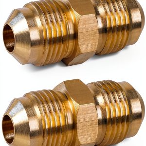 3/8 Inch Brass Flare Tube Fitting Wvapzwr Gold-0