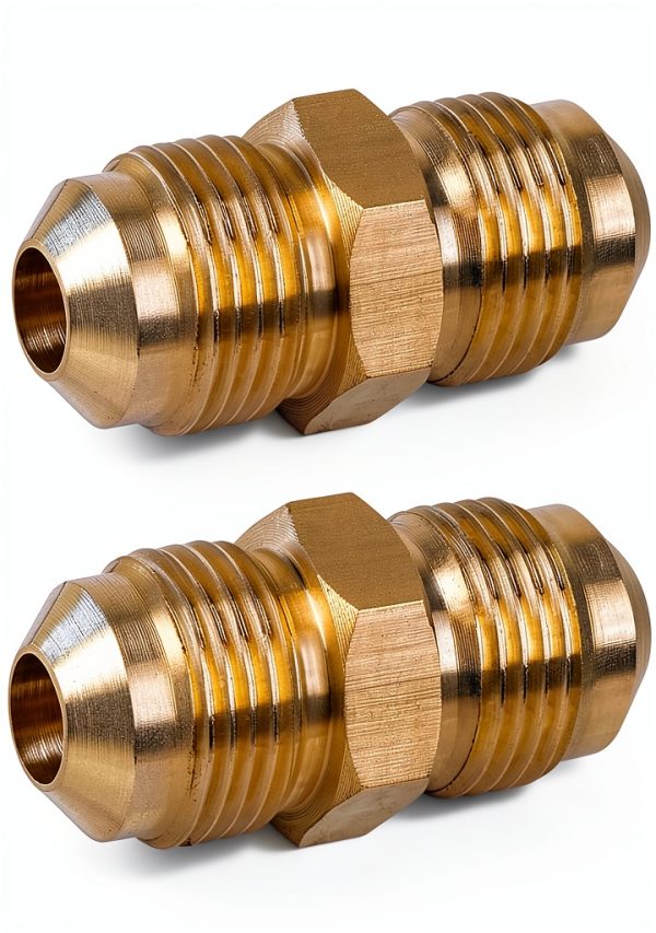 3/8 Inch Brass Flare Tube Fitting Wvapzwr Gold-0