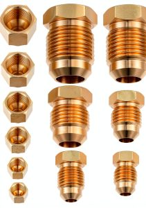 Brass Flare Tube Fitting MorningRo 45deg Gold-0