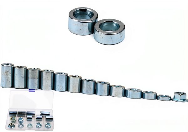 M12 Steel Spacer Sleeve Bushings by Minho – 13pcs, 1/2" ID x 3/4" OD-5