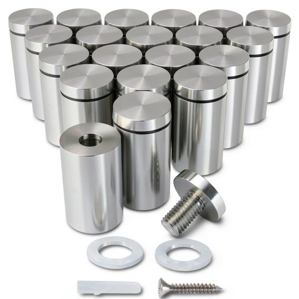 Standoff Screws 20-Pack 1in x 1in Silver Stainless Steel by LuckIn-0